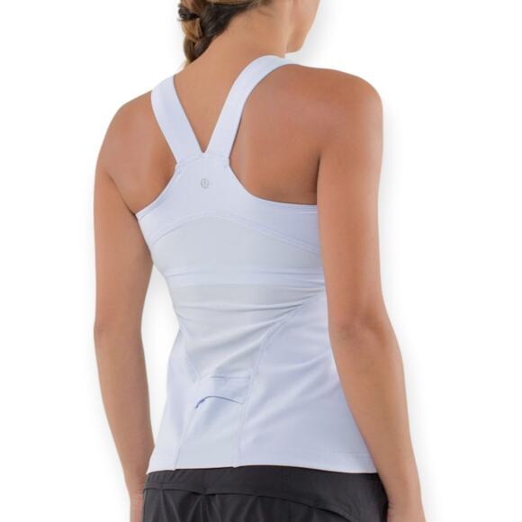 Lululemon | 12 | Lavender Deep-V Mesh Panel Athletic Tank w/ Built-In Bra W1D11S - Picture 3 of 12
